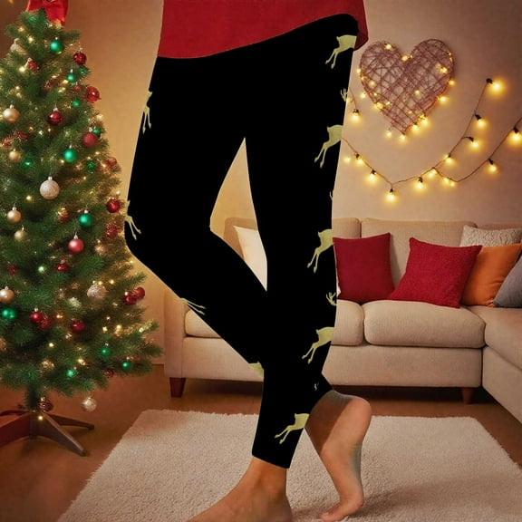 HOMBOM Womens Soft Leggings High Waisted Black Athletic Training No Seam Leggings Yoga Yoga Christmas Pants for Ladies