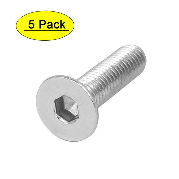 M6x25mm 316 Stainless Steel Countersunk Flat Head Hex Socket Cap Screw Bolt 5pcs
