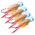 thumbnail image 2 of 4 Uds 65g cebos artificiales de pesca faldas de silicona señuelos con anzuelo accesorio de pesca azul + cabeza naranja, 2 of 5