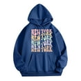 thumbnail image 1 of WEAIXIMIUNG Sweatshirts à Col Rond pour Femmes, Hoodie Décontracté avec Poche, Imprimé Lettres Anglaises, 1 of 3
