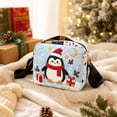 thumbnail image 4 of Christmas Quilted Crossbody Purse, Cute Embroidered Winter Character Shoulder Handbag with Adjustable Strap & Secure Zipper, Festive Casual Daily‑use Sling Bag Holiday Gift for Women and Girls, 4 of 7