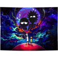 thumbnail image 1 of RV Tapiz de anime para dormitorio, colorido tapiz de galaxia y luna Rojo Verde, 1 of 5