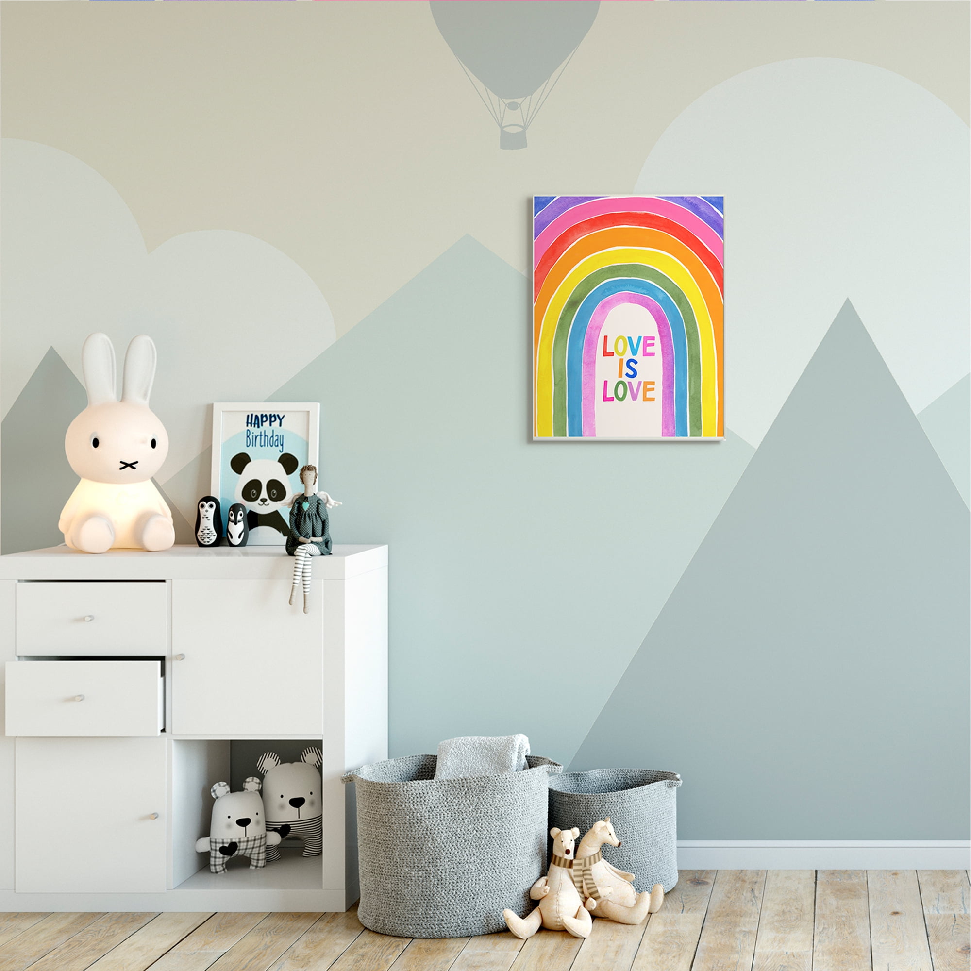 Stupell Industries Love Is Love Phrase Vibrant Rainbow Arches Wall Plaque by Victoria Barnes