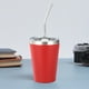 thumbnail image 4 of Vasos de acero inoxidable para niños con tapas a prueba de derrames, pajitas y fundas de silicona, 12 oz, sin BPA, aislados, para bebidas frías y calientes, 4 of 5