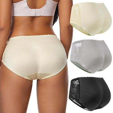 Women Hip Padded Enhancer Panties Lace Breathable Underwear Shapewear Panty Seamless Slim Push Up Briefs