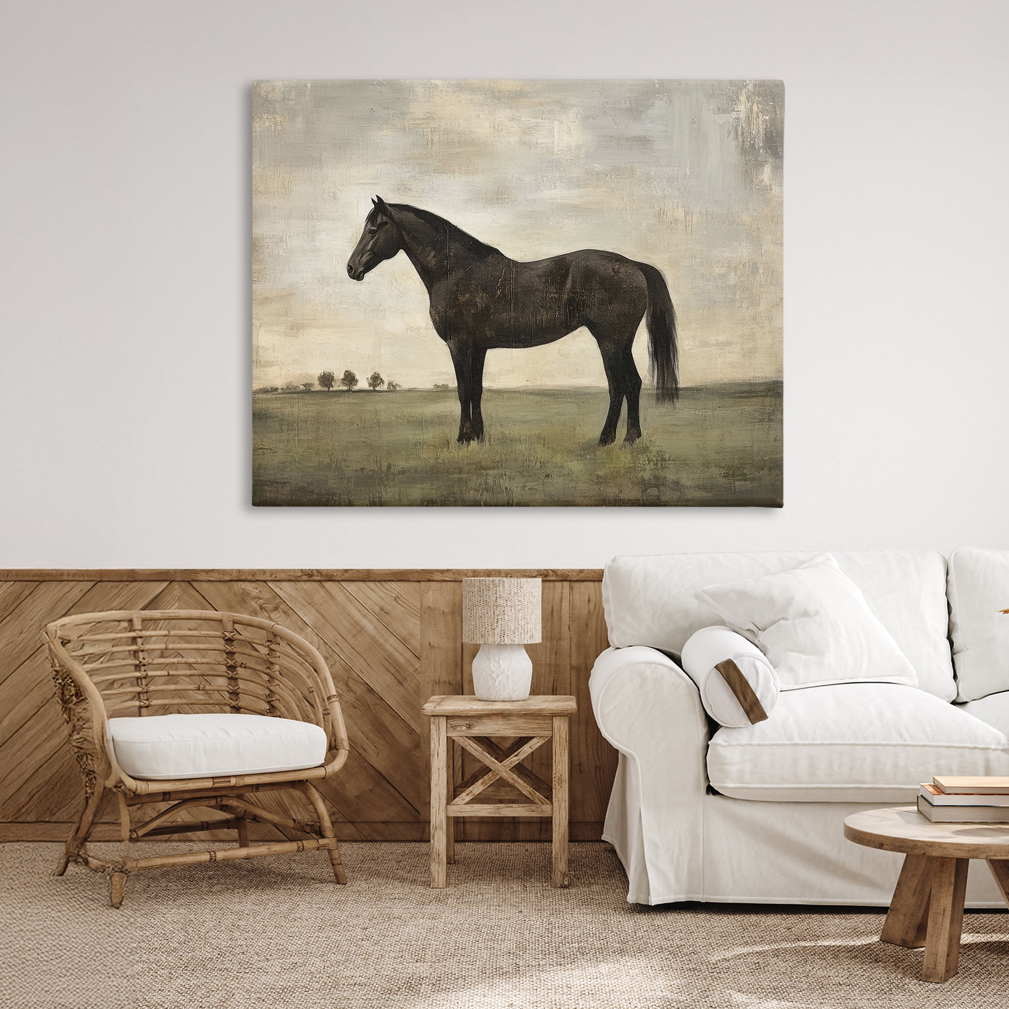 Stupell Industries Distressed Horse Portrait Canvas Wall Art, design by Petal Prints Design