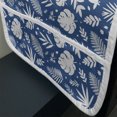 thumbnail image 3 of Botanical Microwave Oven Cover, Floral Forest Leaves Ferns Flowers Monstera Foliage Plants Gardening, Water Resistant Organizer with Pockets for Kitchen, 36" x 12", Cobalt Blue and White, by Ambesonne, 3 of 4
