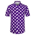 thumbnail image 5 of INSPIRE CHIC Men's Summer Polka Dots Shirt Button Down Short Sleeves Pattern Shirts XL Purple, 5 of 7