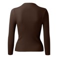 thumbnail image 5 of MESSUEN Turtleneck Sweater Women Ribbed Long Sleeve Tops for Women Open Weave Sweaters for Women Womens Blouses Summer Shirts Summer Tops Casual Summer Tops for Women Coffee One Size, 5 of 8