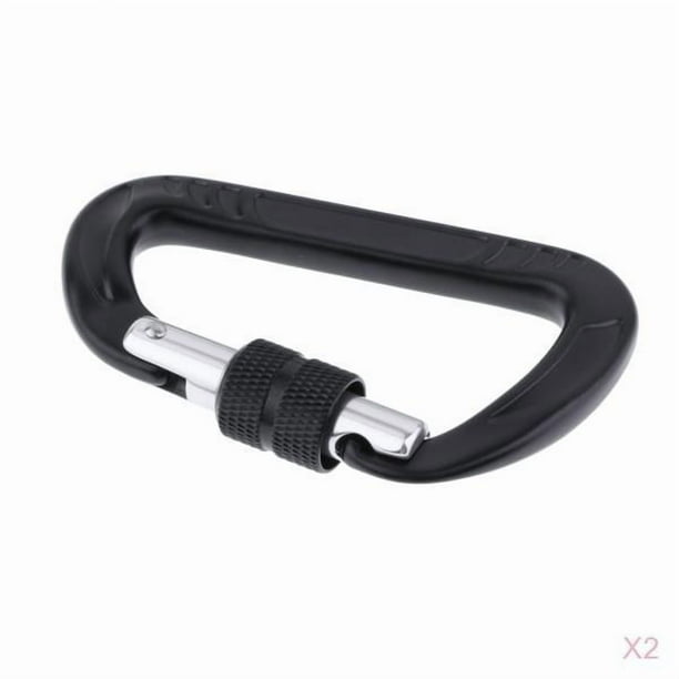 2x Cuerda de yoga Mosquetones de bloqueo Clips de mosquetón para escalada en roca Resistente en apariencia de D
