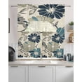 thumbnail image 2 of Sage Green Blue Floral Kitchen Curtains Sets 24 Inch Length with Valance, Vintage Beige Botanical Swag Valances and Tiers Curtain Set Drapes Swag Curtains for Living Room, Bathroom, Bedroom, Cafe, 2 of 6