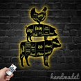 thumbnail image 4 of Handmadetneonsign Butcher Shop Metal Wall Art Light, Cow Metal Sign Wall Decor, Beef Metal Decor 49656, 4 of 5