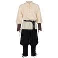 thumbnail image 4 of Men Pirate 2-Piece Set Lace-Up Long Sleeve Shirt Baggy Harem Pants Party Dress Up Outfit for Men, 4 of 9
