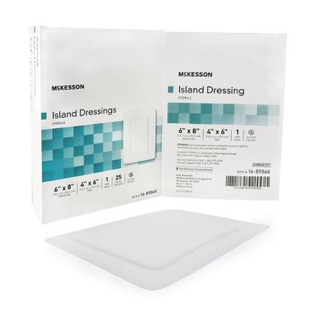 Adhesive Polypropylene McKesson Adhesive Dressing 6 x 8 Inch, Polypropylene / Rayon Rectangle, White, Sterile, Box of 25 ()