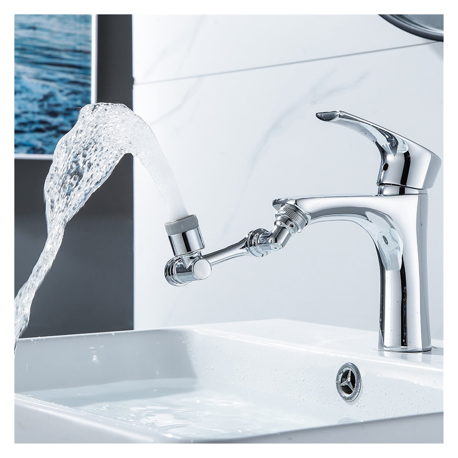 Universal Extension Faucet Splash Spray Head 1080 Degree Rotating Washbasin Tap Splash Aerator Robot Faucet Arm Filter Faucets ,Water Saving