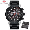 thumbnail image 1 of Men Watch Sport Multifunction Sub-Dials Chronograph Luminous Hands Waterproof Wristwatch Stainless Steel Strap Relogio Masculino, 1 of 1