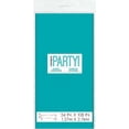 thumbnail image 3 of Teal Rectangular Plastic Table Cover, 54" x 108", 3 of 3