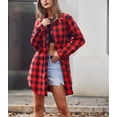 thumbnail image 3 of Camisa de manga larga a cuadros para mujer, camisa a cuadros, blusa de verano, camisa casual, 3 of 7