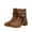 Z-Brown, variant on Women's Wide Width Boots Low Heel Side Zipper Slouchy Mid Calf Boots Comfortable Round Toe Fall Winter Casual Short Boots for Women