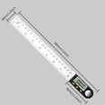 thumbnail image 2 of Regla medidora de ángulos digital, medición de ángulos de 0° a 360°, transportador de acero inoxidable con pantalla LCD, regla de acero inoxidable para carpintería, tareas escolares y construcción., 2 of 5