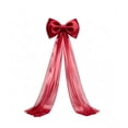 thumbnail image 3 of Extra Large Red Christmas Bow Decoration with Long Tulle Streamers for Window Display Party and Christmas Tree Holiday Decor 23.62 x 78.74 Inch, 3 of 7