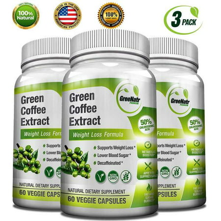 GreeNatr Pure Green Coffee Bean Extract GCA 1000 mg - 50% Chlorogenic (The Best Green Coffee Bean For Weight Loss)