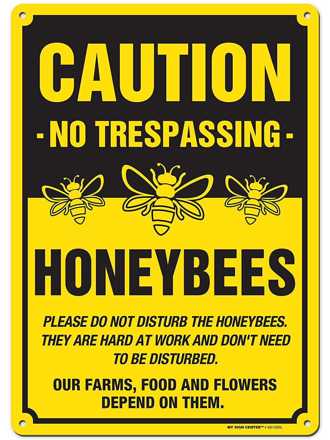 Cauton Bees Do Not Enter sign Aluminum SIGN Honey Bee 