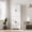 White small relief, variant on 71 Inch Modern Tall Wood Pantry Storage Cabinet, Farmhouse Kitchen Pantry Cabinet, with 4 Doors & Adjustable Shelves, Freestanding Cupboard for kitchen & Living Room, Black