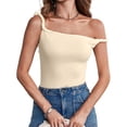 thumbnail image 3 of Womens Off The Shoulder Top Sleeveless Slim Fit Stretchy Tank Top Y2k Casual T Shirts, 3 of 6