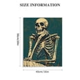 thumbnail image 3 of ARISTURING Vintage Wall Art Skeleton Skull Funny Retro Art Picture Rustic Skeleton Canvas Art For Wall Decor Sign Skull Pictures For Bathroom Living Room 16x20 in, 3 of 5