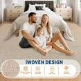 thumbnail image 3 of Funslane 10' x 13' Washable Area Rug, Modern Woven Carpet, Non-Slip & Stain-Resistant Floor Cover, for Living Room, Bedroom & Dining Room, Tan, 3 of 6