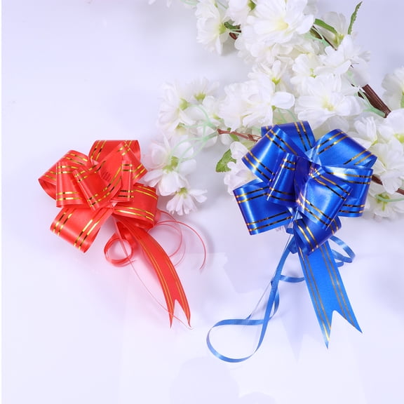 SWETRACE 50-Pack Assorted Color Plastic Bow Tie Pulls for Wrapping, Party Decor, and Home Crafting Use