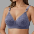 thumbnail image 2 of Bras for Women,Soft Wireless Comfort Bra Seamless Support Everyday Wear Lightweight Breathable T-Shirt Bra Wide Band For Women,Sports Bras for Women,Blue,42, 2 of 4