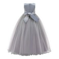 thumbnail image 5 of Mercatoo Kids Girl Flower Solid Princess Pageant Gown Party Wedding Long Evening Dress, 5 of 7