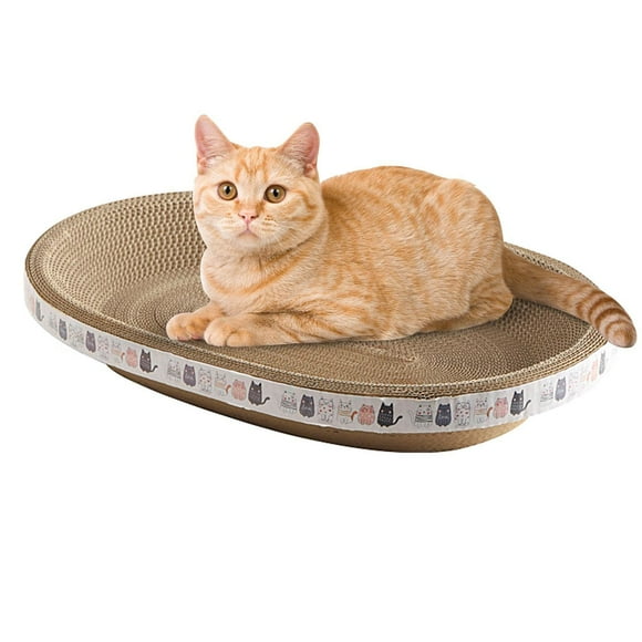 Cat Scratching Mat, Cat Scratching Board, 2 In 1 Oval Cat Scratch Pad Corrugated Lounge Cat Bed, Cardboard Cat House Cat Beds For Indoor Cats