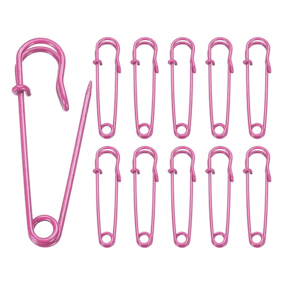 Uxcell 20pcs Safety Pins 2 Inch (50mm) Baked Paint Steel Large Safety Pin Heavy Duty Sewing Safety Pins Bulk for Clothes Sewing Arts DIY Crafts, Rose Red
