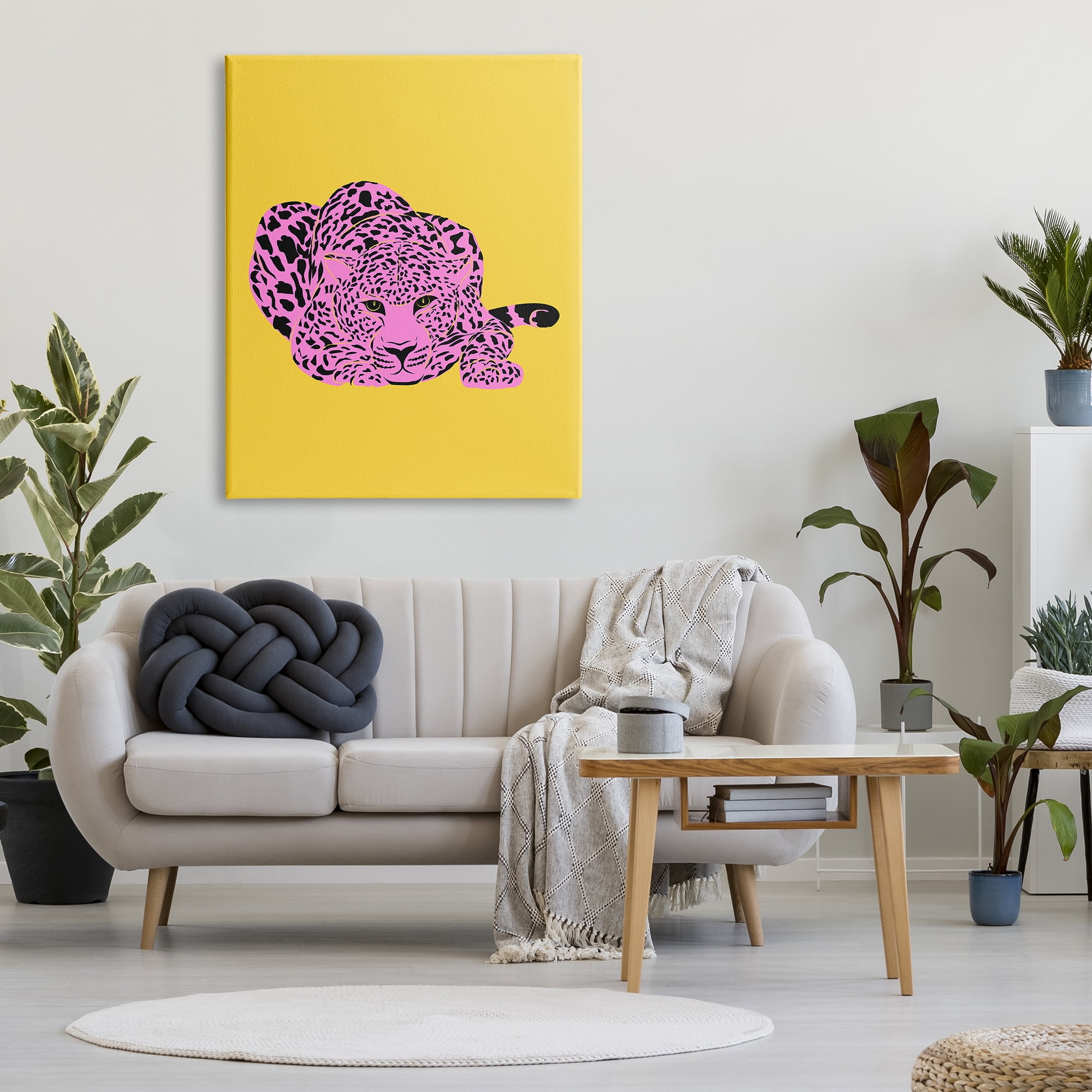 Stupell Industries Pop Style Leopard Animals & Insects Painting Gallery Wrapped Canvas Art Print Wall Art, 36 x 48