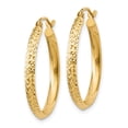 thumbnail image 2 of 14k Solid Yellow Gold Knife Edge Sparkle-Cut 2.5x25mm Hollow Hoop Earrings 25x25mm Wide 3mm Thick Hoop Earring for Women, 2 of 2