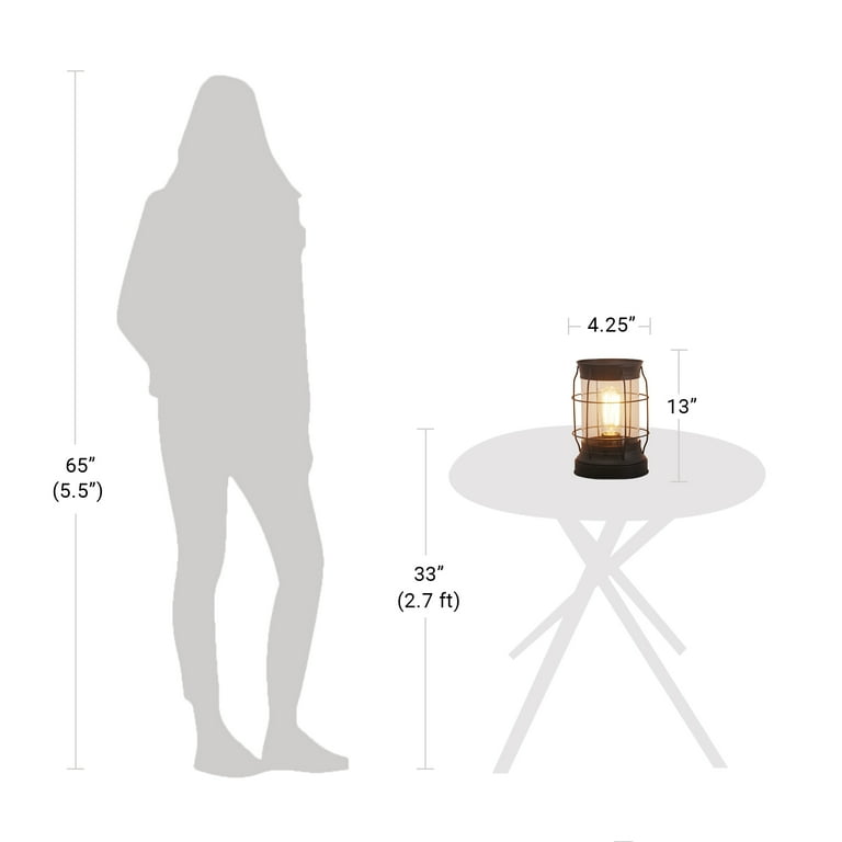 Better Homes & Gardens Modern Bronze Metal Glass Edison Lantern 9