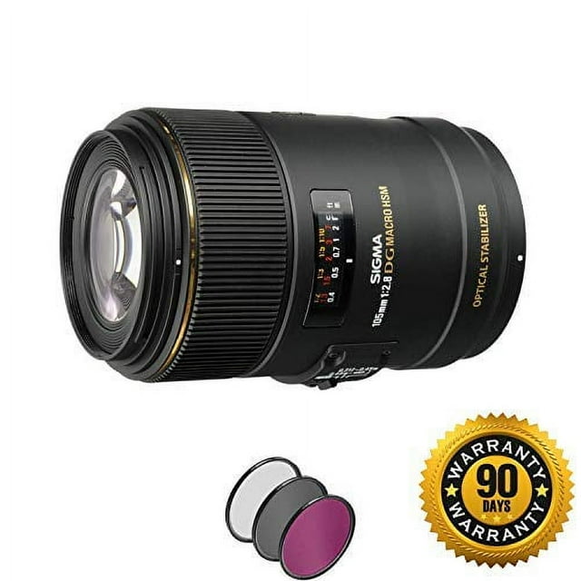 Sigma 105mm f/2.8 EX DG OS HSM Macro Lens for Nikon F with UV Filter