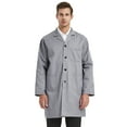 thumbnail image 4 of Toptie Unisex Scrubs Lab Coat Professional Doctor Uniform Workwear Long Sleeve Shop Coat-Gray-S, 4 of 8