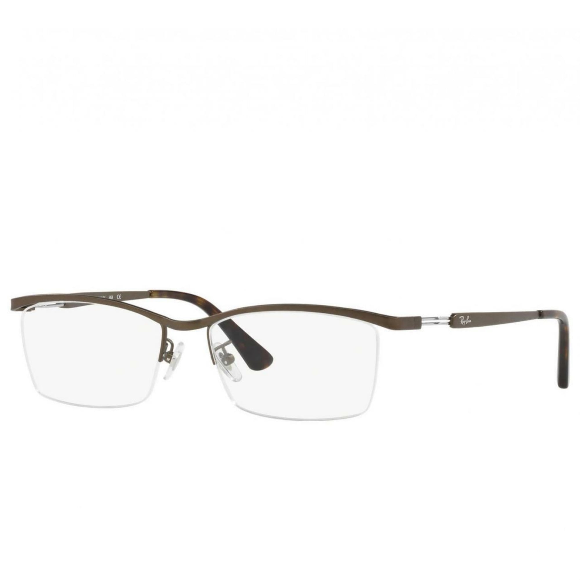 Ray-Ban RB8746D-1020 Brown Rectangular Men's Titanium Eyeglasses -  