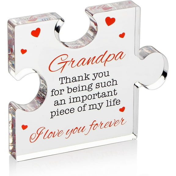 Gifts for Grandpa - Engraved Acrylic Block Puzzle Gift 3.35 x 2.76 inch - Novelty Birthday, Christmas, Valentine's Gifts