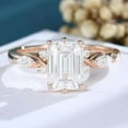 thumbnail image 2 of Jewelerix 14K Rose Gold Ring Moissanite Diamond Engagement Ring Emerald Cut 1.30 CT 6 Prong Ring Anniversary Gift for Women, 2 of 6