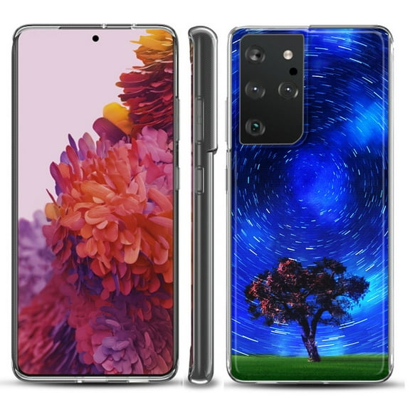 Slim-Fit Lightweight Protective Phone Case compatible with Samsung Galaxy S21 ULTRA 5G, by OneToughShield ® - Star Trails Tree
