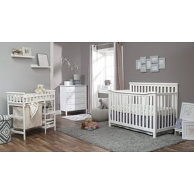 5 Piece Nursery Furniture Set With Crib And Changer In Wood And