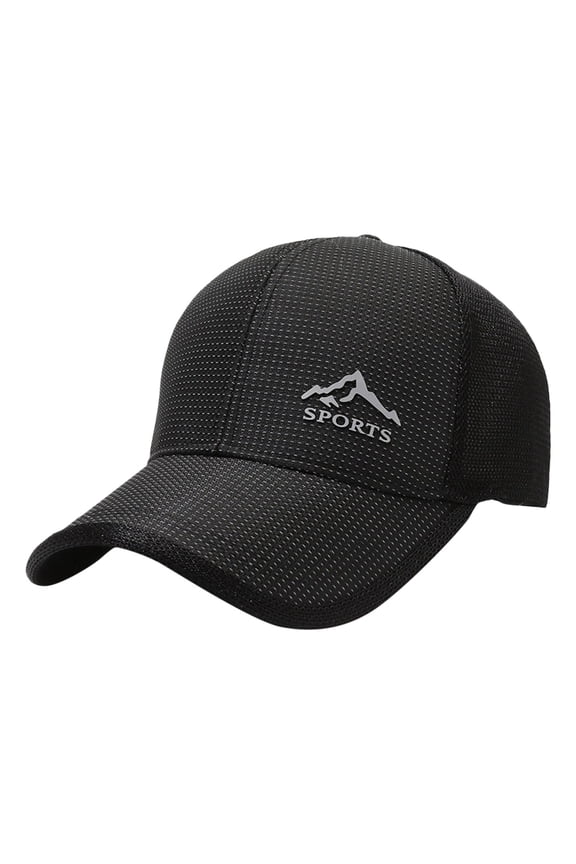 Hats for Men, Mens Hats, Baseball Cap, Unisex Mesh Brim Tennis Cap Outside Adjustable Baseball Hat, Black 1 One Size