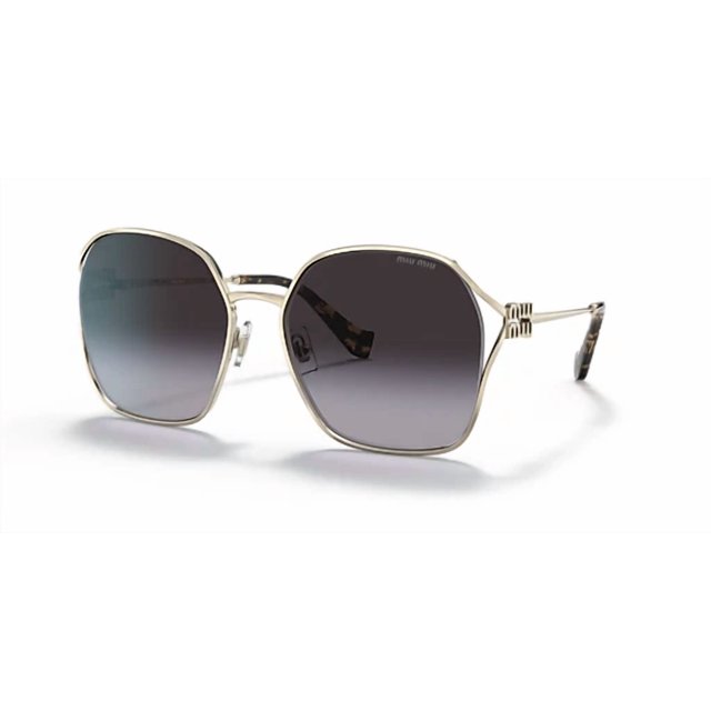 MIU MIU SUNGLASSES MU52WS ZVN5D1 PALE GOLD FRAME GREY GRADIENT LENS 125mm
