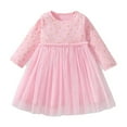 thumbnail image 2 of LYMAYTER Robe Décontractée pour Filles, Couleur Unie, Robe Chandail pour Tout-Petits, Printemps Automne, Robes de Princesse Douce 2-7 Ans, 2 of 8