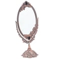 thumbnail image 1 of Espejo de maquillaje de estilo europeo, de metal, estilo retro, de doble cara, para baño, dormitorio y vestidor., 1 of 14
